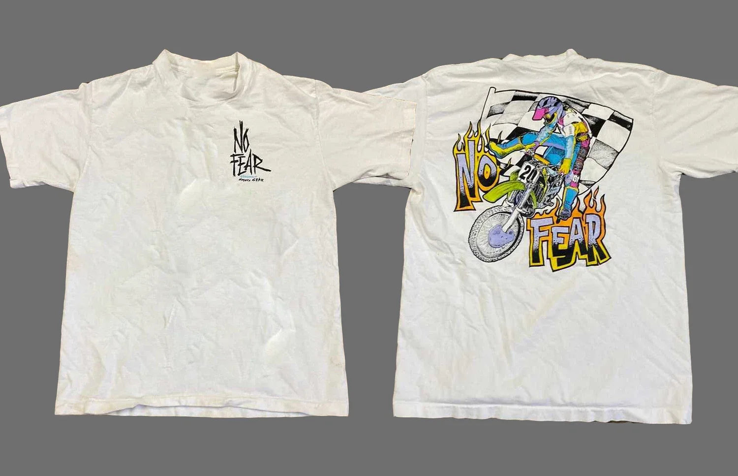 Vintage Styles Made In Usa No Fear 90's Dirt Bike - Adult & Kids T-Shirts, Sweatshirts & Hoodies apparel design preview 1