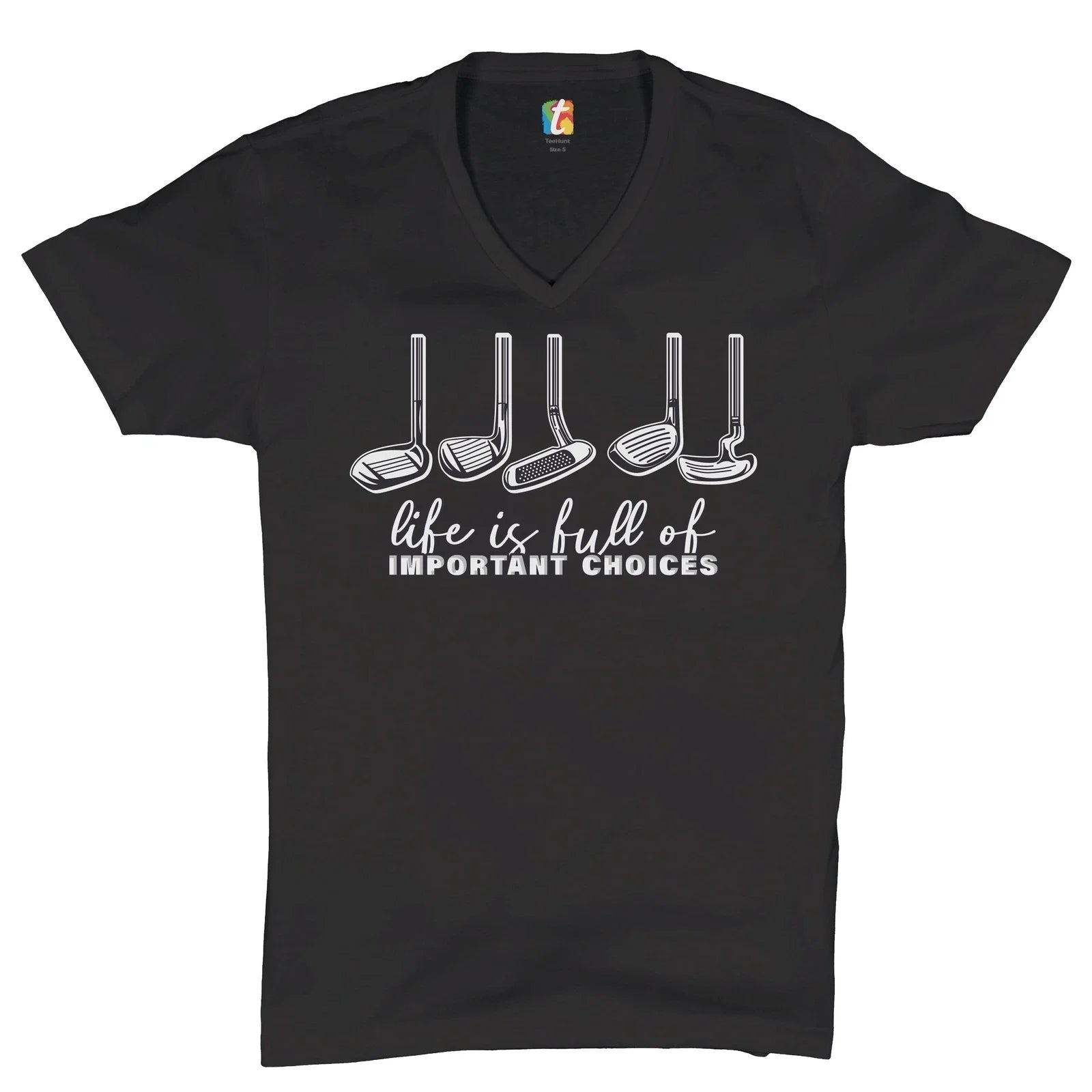 Life Is Full of Important Choices V-Neck Funny Golf - Adult & Kids T-Shirts, Sweatshirts & Hoodies apparel design preview 1