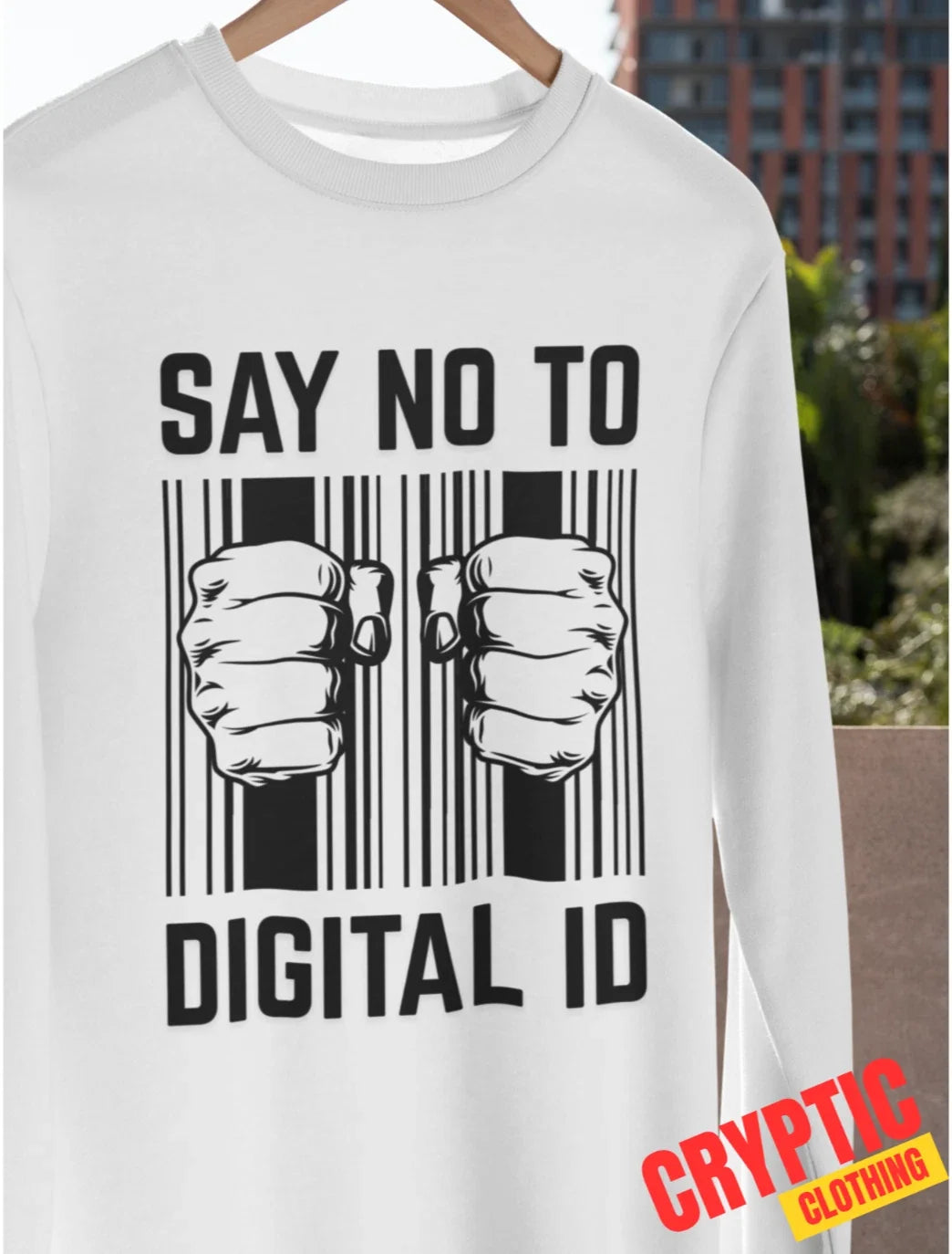 Say No to Digital ID Protest Disobey Dystopian Future - Adult & Kids T-Shirts, Sweatshirts & Hoodies apparel design preview 1