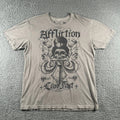 Affliction Live Fast Grunge Mens 2XL Gray All Over - Adult & Kids T-Shirts, Sweatshirts & Hoodies apparel design preview 1
