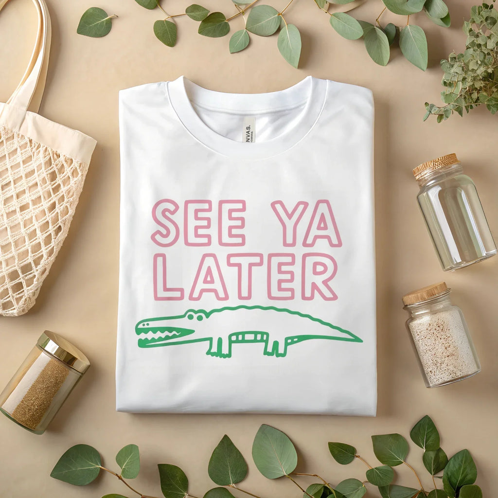 See Ya Later Alligator Funny Retro Graphic A201 - Adult & Kids T-Shirts, Sweatshirts & Hoodies apparel design preview 1