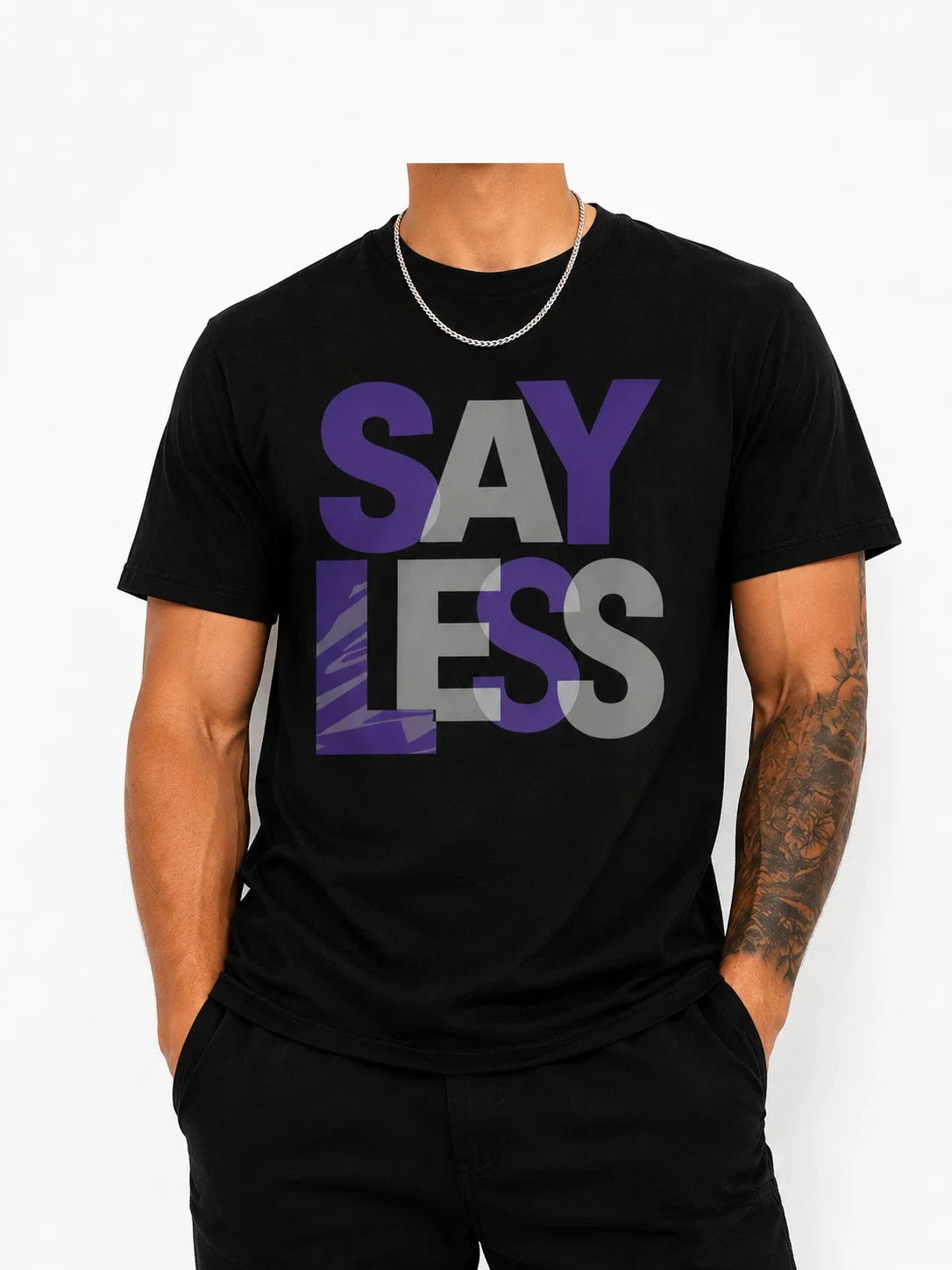 Say Less Graphic Minimalist Typography Trendy Unisex - Adult & Kids T-Shirts, Sweatshirts & Hoodies apparel design preview 1