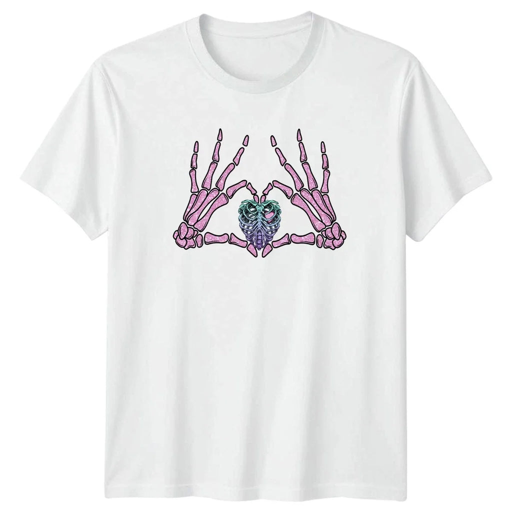 Skeleton Hands Heart Glitter Pastel Goth Alternative - Adult & Kids T-Shirts, Sweatshirts & Hoodies apparel design preview 1