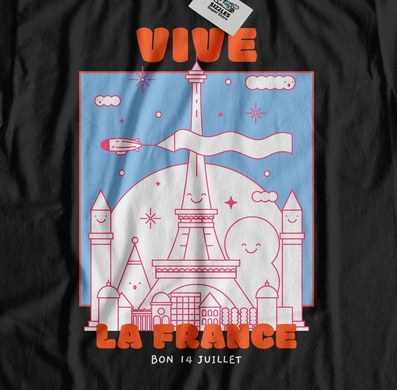 Vive La France Bon 14 Juillet! Unisex Cute Bastille - Adult & Kids T-Shirts, Sweatshirts & Hoodies apparel design preview 1
