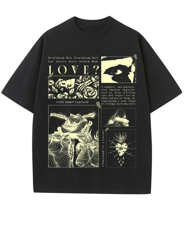 Brutalism Love Abstract Art Graphic Aesthetic Vintage - Adult & Kids T-Shirts, Sweatshirts & Hoodies apparel design preview 1