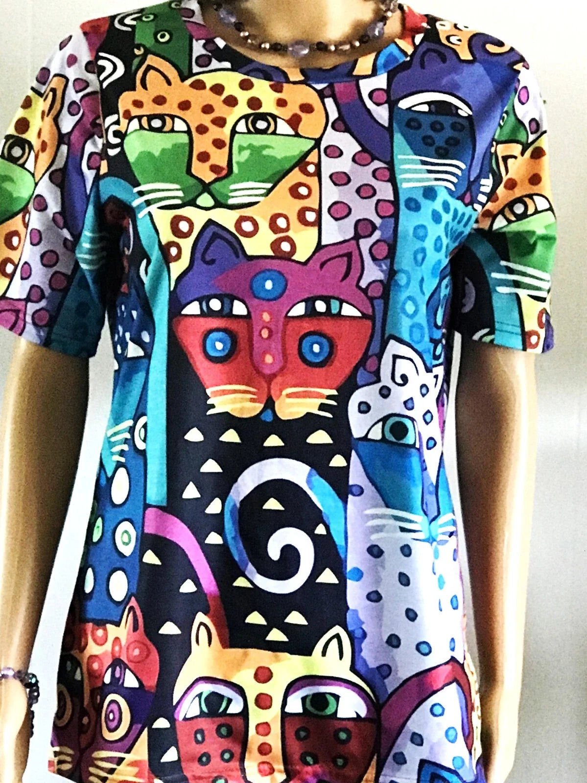 Artistic with Cats, Cat Lovers Medium Colorful - Adult & Kids T-Shirts, Sweatshirts & Hoodies apparel design preview 1