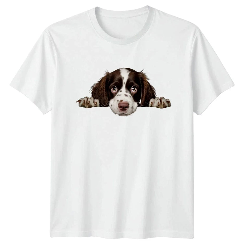 Peeking Springer Spaniel Dog Paws Pets Birthday Gift - Adult & Kids T-Shirts, Sweatshirts & Hoodies apparel design preview 1