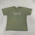 Metallic Wings USA Men L Olive Y2K Biker Short Sleeve - Adult & Kids T-Shirts, Sweatshirts & Hoodies apparel design preview 1