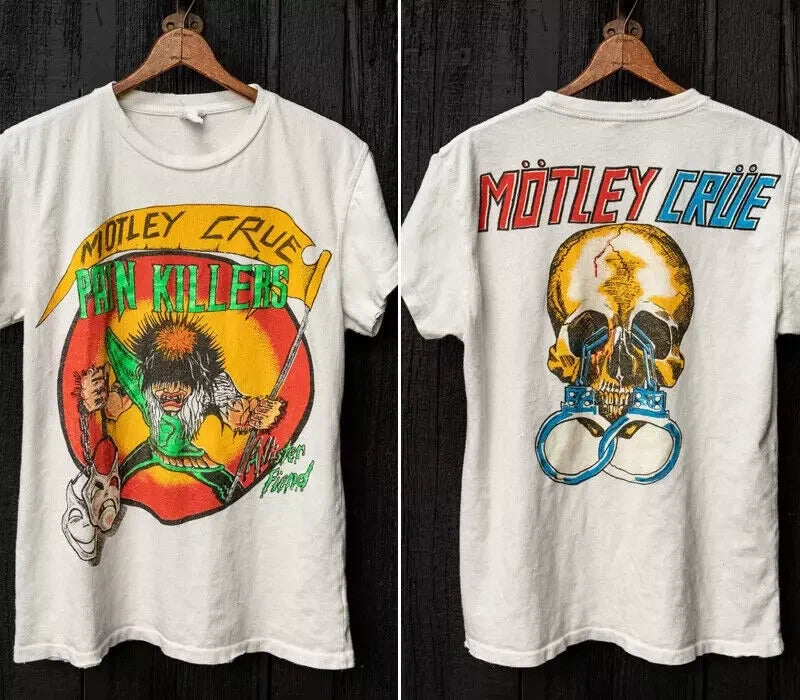 Motley Crüe Pain Killers 2 side 90s Reprint - Adult & Kids T-Shirts, Sweatshirts & Hoodies apparel design preview 1