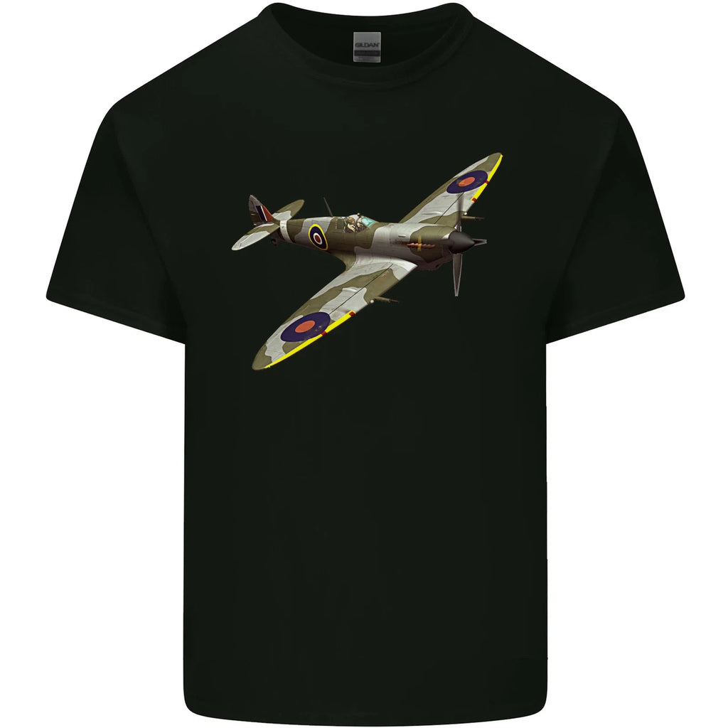 A Supermarine Spitfire Fying Solo Mens Cotton Top - Adult & Kids T-Shirts, Sweatshirts & Hoodies apparel design preview 1