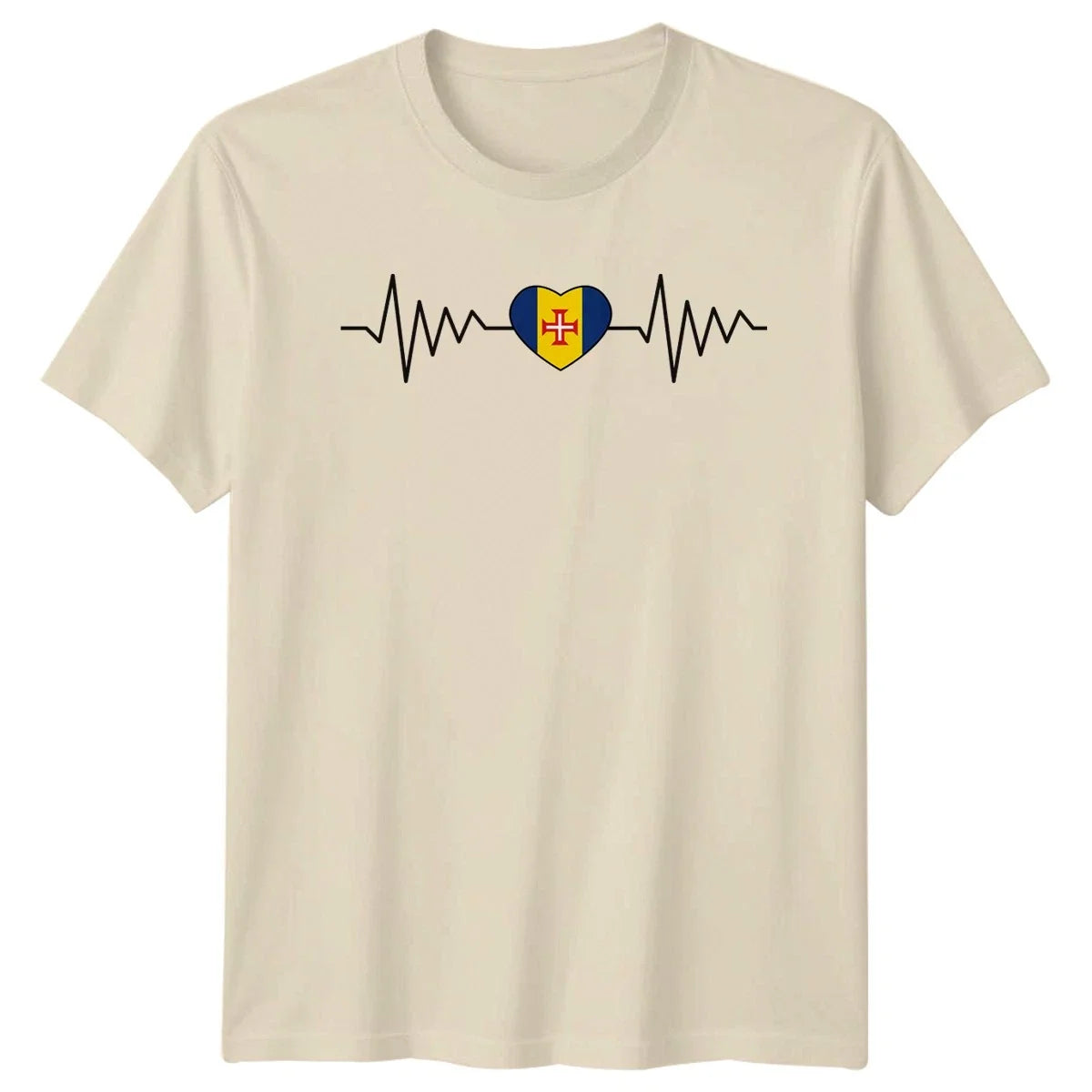 Madeira Flag Heartbeat Island Portugal Gift For Him - Adult & Kids T-Shirts, Sweatshirts & Hoodies apparel design preview 1