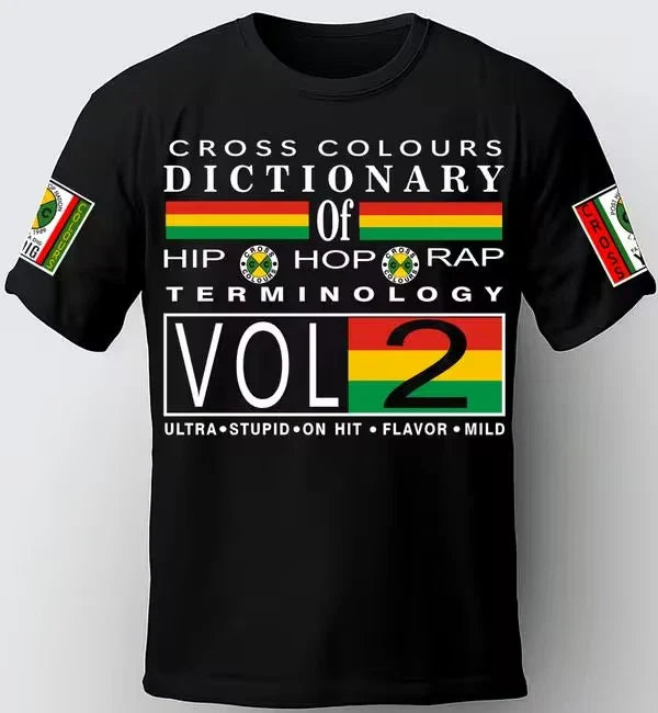 CROSS COLOURS DICTIONARY OF HIP HOP. 90'S RAP NWA - Adult & Kids T-Shirts, Sweatshirts & Hoodies apparel design preview 1