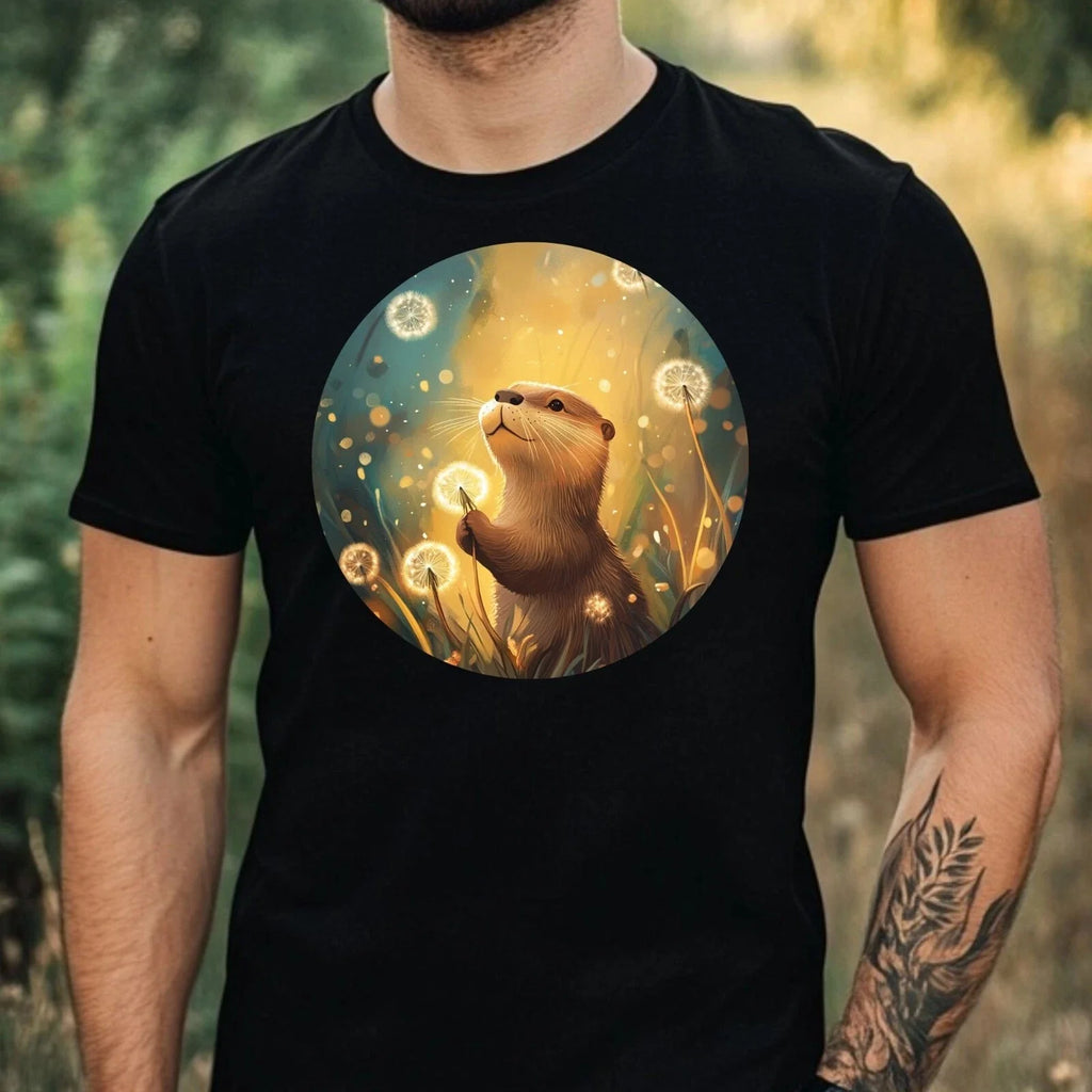 Mens Dandelion Print Cotton Otter Size XS to 5XL - Adult & Kids T-Shirts, Sweatshirts & Hoodies apparel design preview 1
