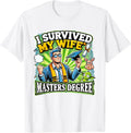 I Survived My Wife's Masters Degree Dad Jokes - Adult & Kids T-Shirts, Sweatshirts & Hoodies apparel design preview 1