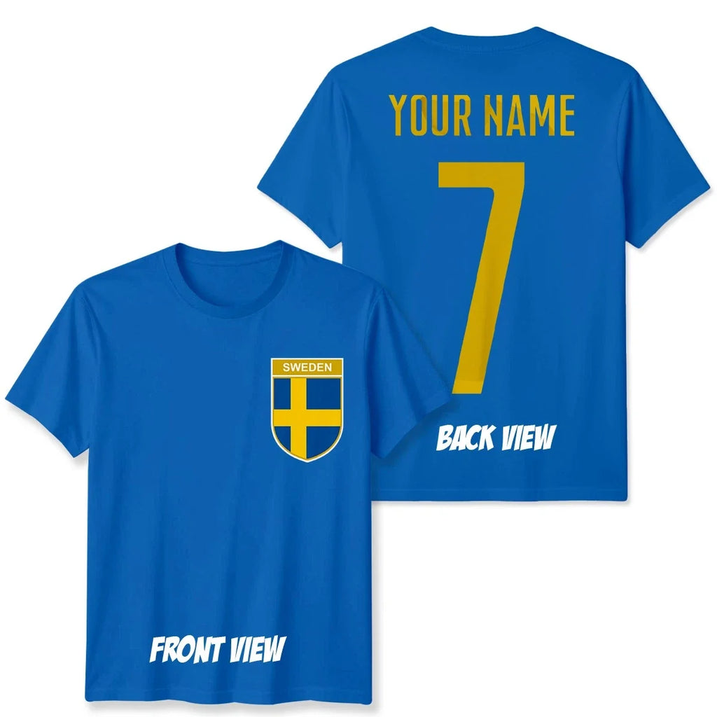 Personalised Sweden Football Name Number #WC - Adult & Kids T-Shirts, Sweatshirts & Hoodies apparel design preview 1