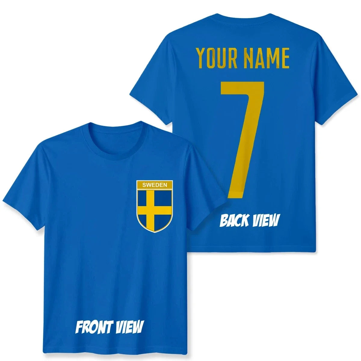 Personalised Sweden Football Name Number #WC - Adult & Kids T-Shirts, Sweatshirts & Hoodies apparel design preview 1