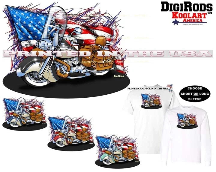 Indian Chief Motorcycle Biker Scribble Flag Digirods - Adult & Kids T-Shirts, Sweatshirts & Hoodies apparel design preview 1