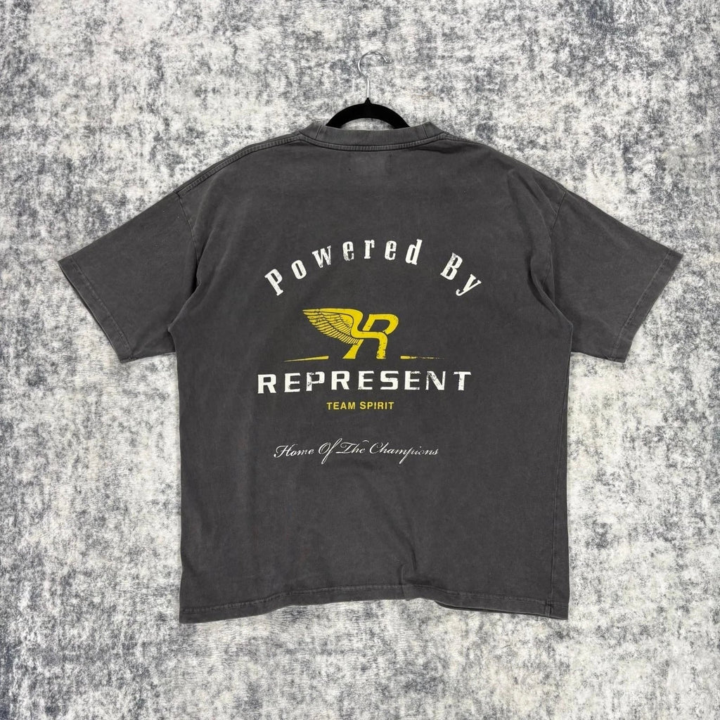 Represent Mens XL Washed Black Powered By Graphic - Adult & Kids T-Shirts, Sweatshirts & Hoodies apparel design preview 1