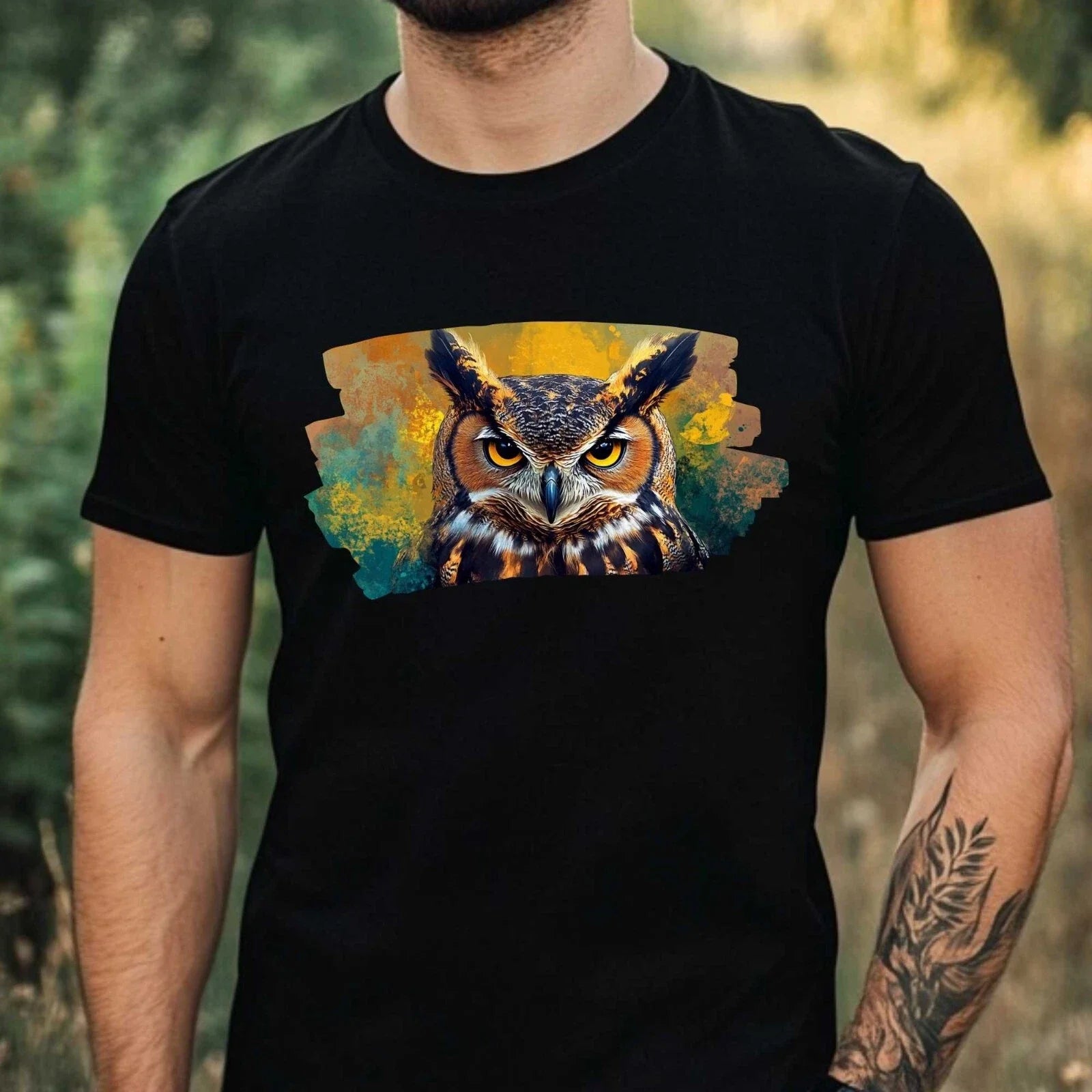 Mens Owl Anime Style Print Cotton Size XS to 5XL - Adult & Kids T-Shirts, Sweatshirts & Hoodies apparel design preview 1