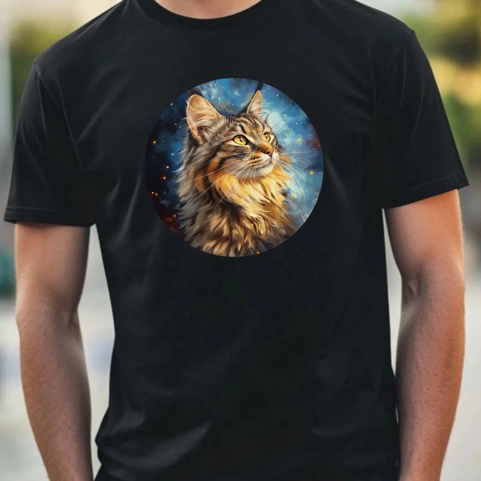 Men's Maine Coon Cat Portrait Motif Cotton Size XS to - Adult & Kids T-Shirts, Sweatshirts & Hoodies apparel design preview 1