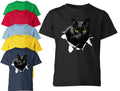 Black Cat Ripped for Unisex Kids Cute Peek Out - Adult & Kids T-Shirts, Sweatshirts & Hoodies apparel design preview 1