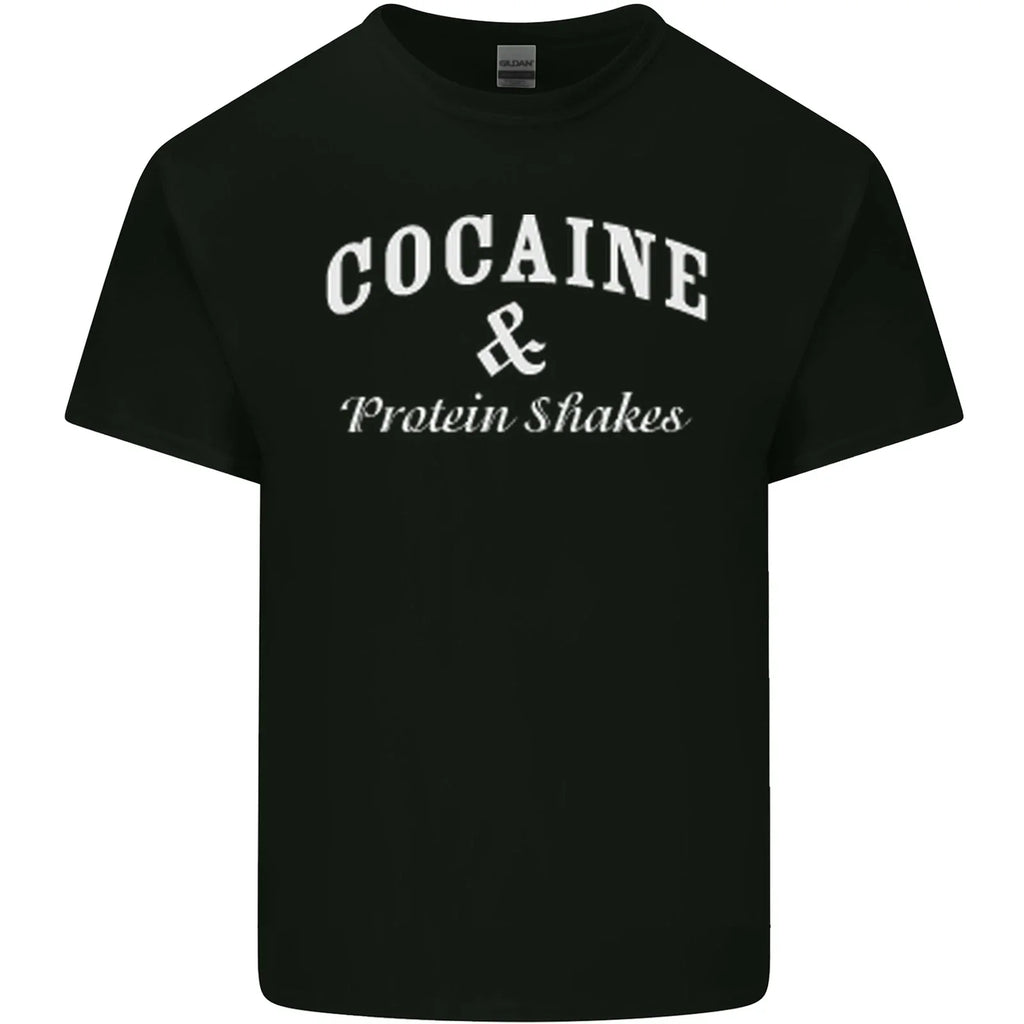 Cocaine and Protein Shakes Gym Drugs Funny Mens - Adult & Kids T-Shirts, Sweatshirts & Hoodies apparel design preview 1