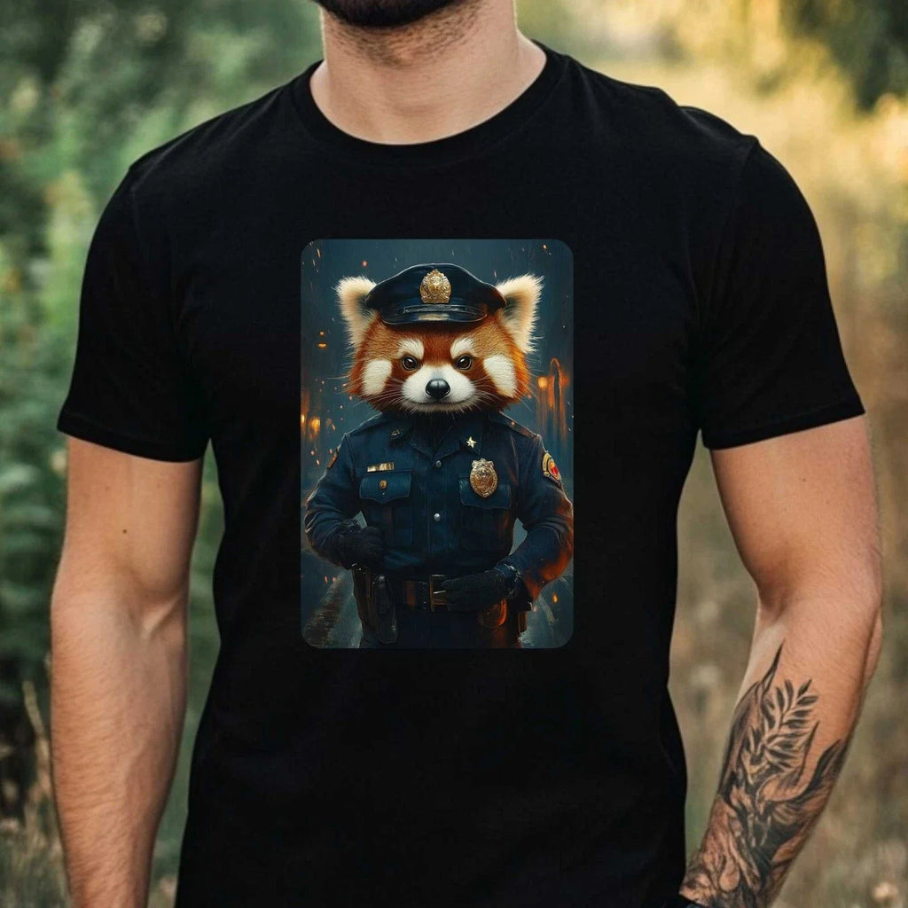 Mens Red Panda Policeman Print Cotton Size XS to 5XL - Adult & Kids T-Shirts, Sweatshirts & Hoodies apparel design preview 1