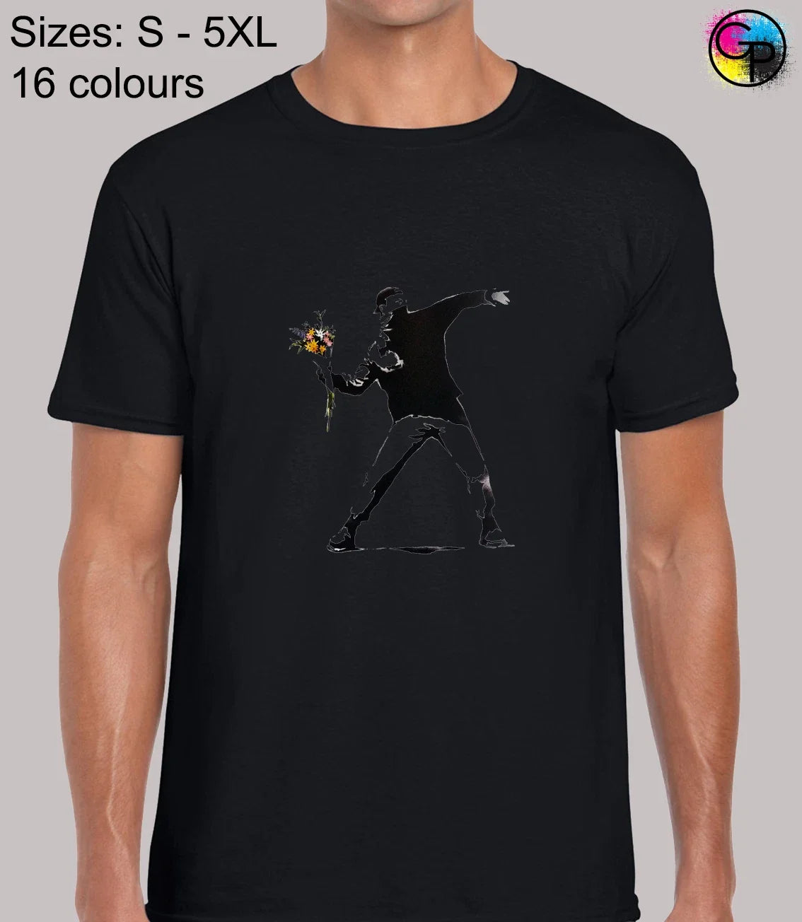 Flower Thrower Banksy Street Artist Graffiti Novelty - Adult & Kids T-Shirts, Sweatshirts & Hoodies apparel design preview 1
