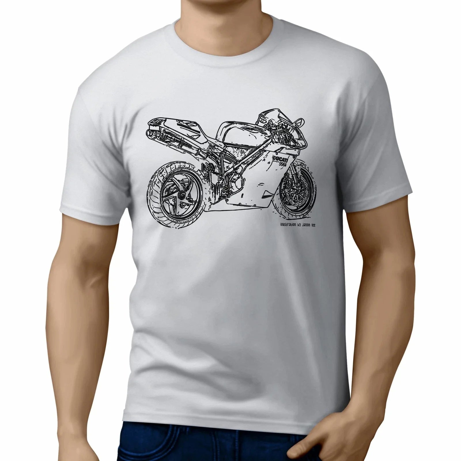 JL Illustration For A Ducati 996R Motorbike Fan - Adult & Kids T-Shirts, Sweatshirts & Hoodies apparel design preview 1