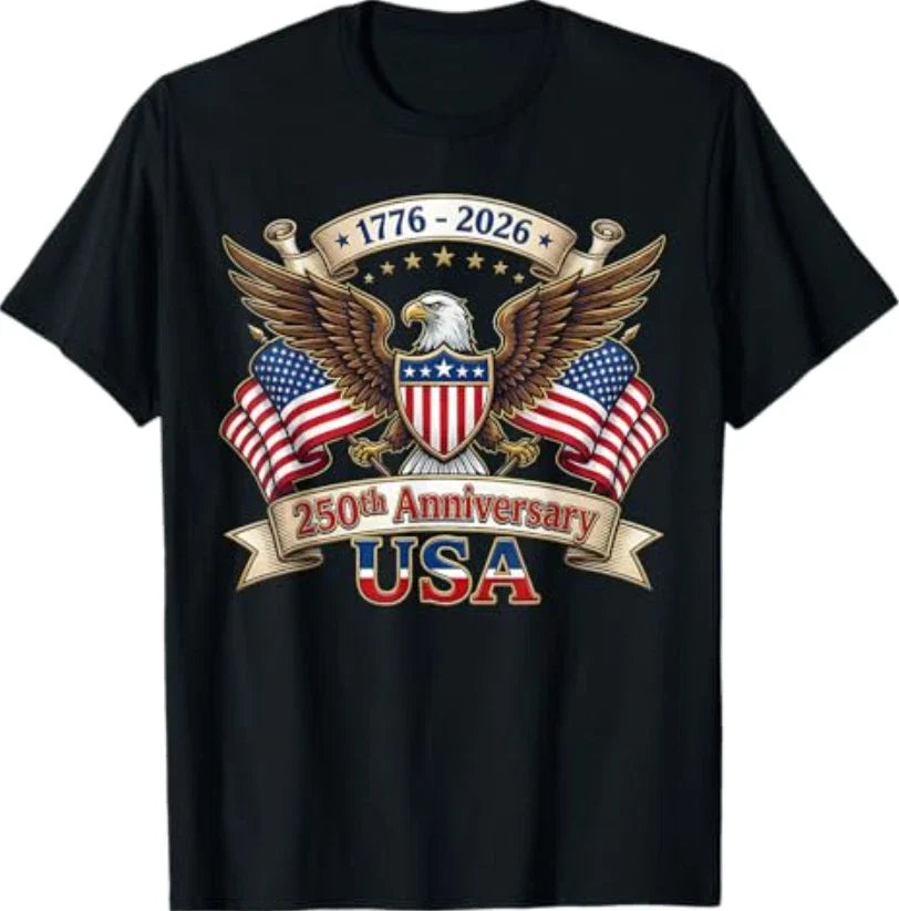 250 Years American 250th 4th of July Anniversary - Adult & Kids T-Shirts, Sweatshirts & Hoodies apparel design preview 1