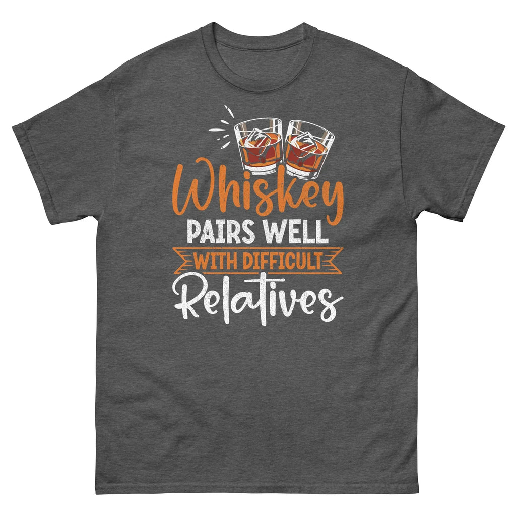 Whiskey Pairs Well With Difficult Relatives Sarcastic - Adult & Kids T-Shirts, Sweatshirts & Hoodies apparel design preview 1