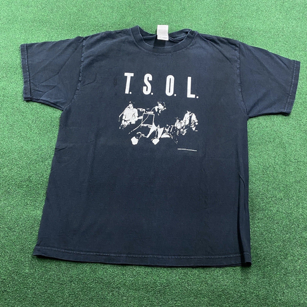 Vintage T.S.O.L. Mens L Black Y2K Punk True Sounds Of - Adult & Kids T-Shirts, Sweatshirts & Hoodies apparel design preview 1