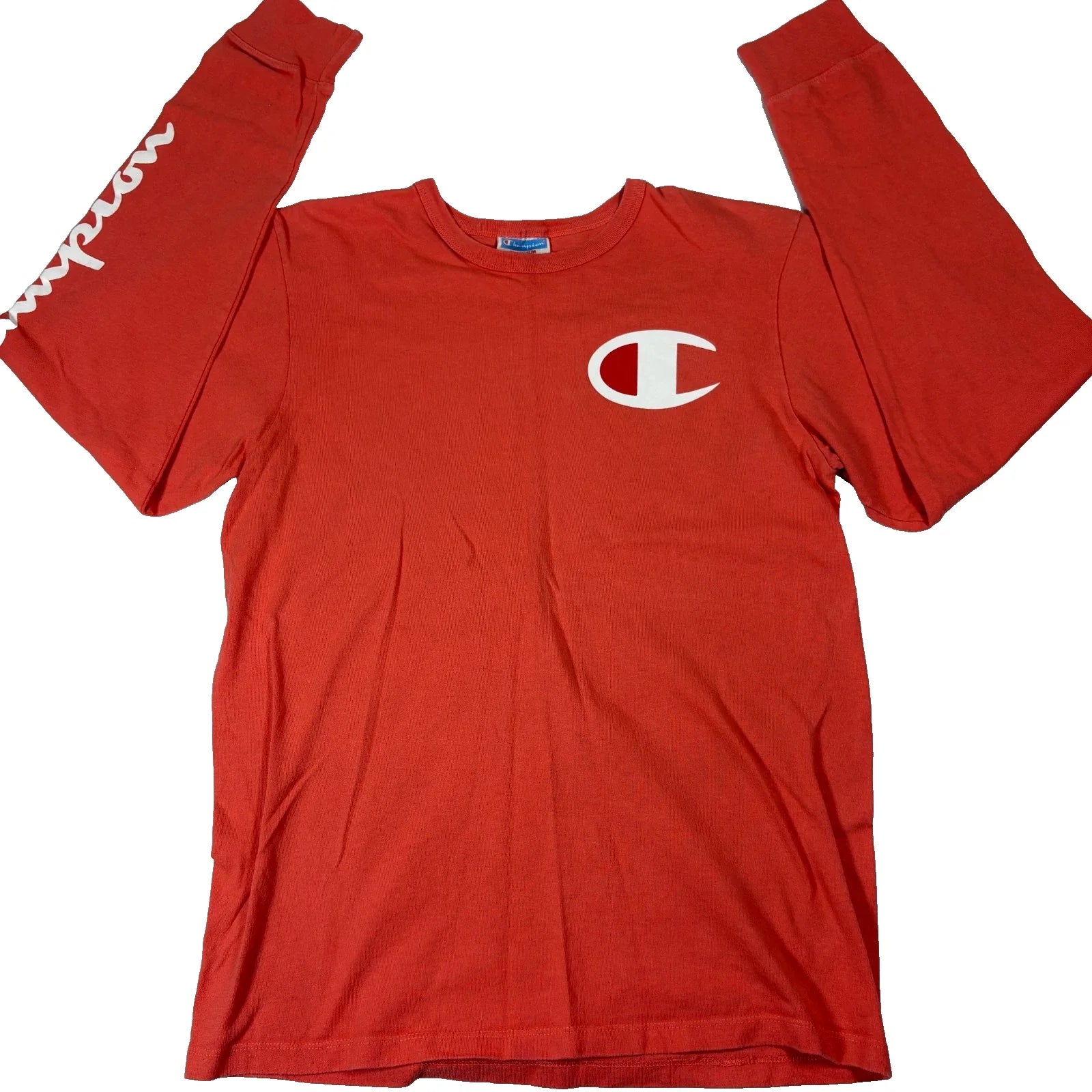 Champion Men Size M Red Logo Spellout Graphic Y2K - Adult & Kids T-Shirts, Sweatshirts & Hoodies apparel design preview 1