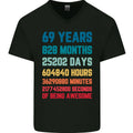 69th Birthday 69 Year Old Mens V-Neck Cotton - Adult & Kids T-Shirts, Sweatshirts & Hoodies apparel design preview 1