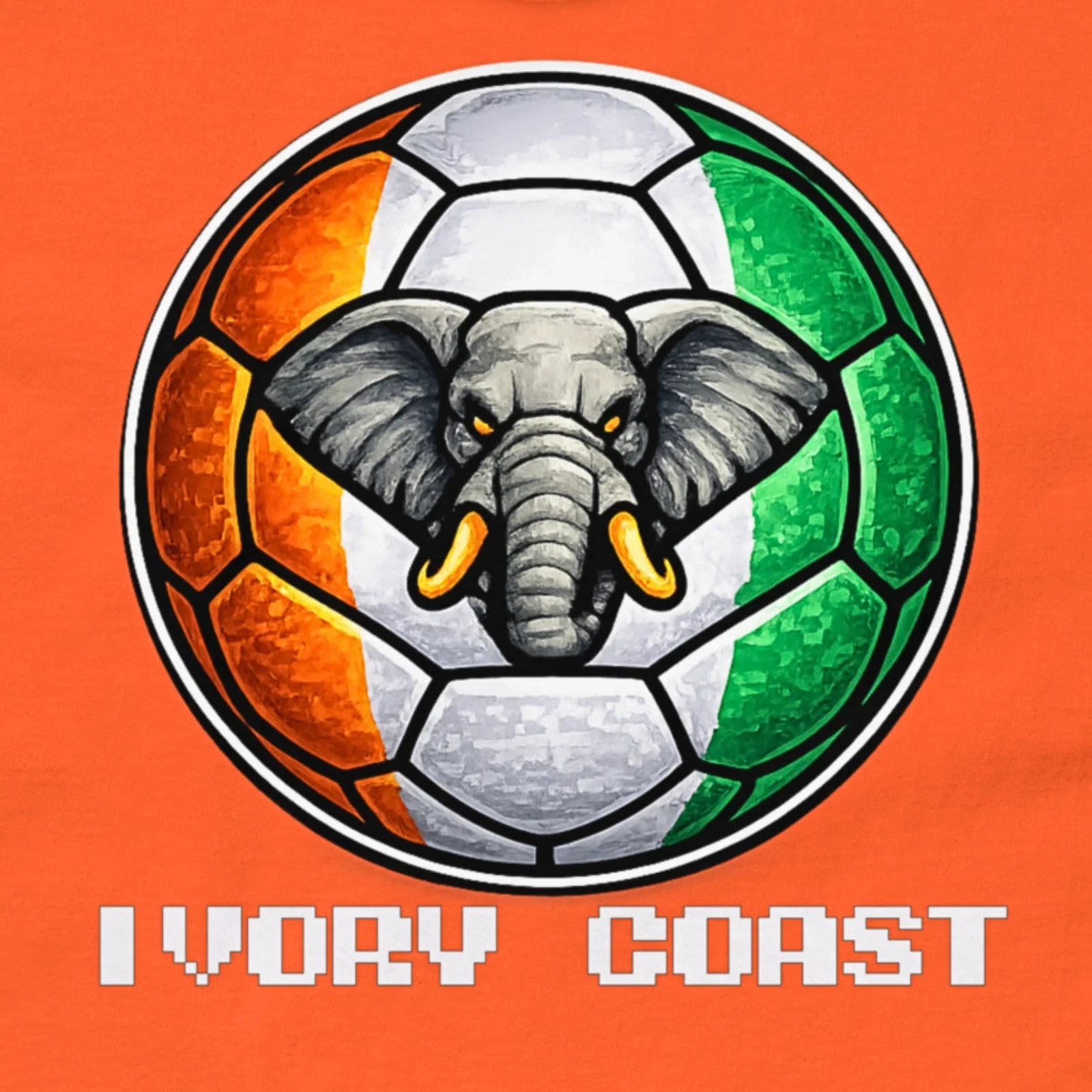 Ivory Coast Soccer Retro Video Game Football Fan 2026 - Adult & Kids T-Shirts, Sweatshirts & Hoodies apparel design preview 1