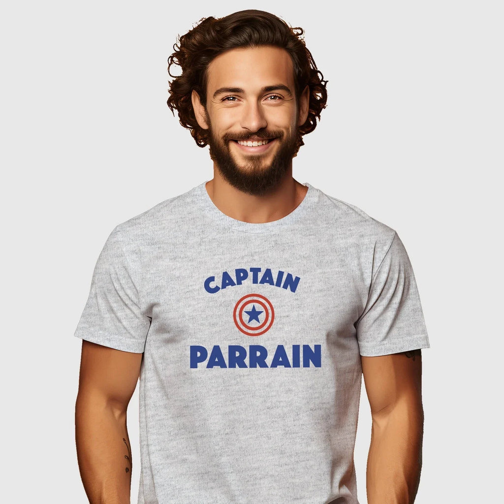 Man short Sleeve Gray, Captain Godfather - Adult & Kids T-Shirts, Sweatshirts & Hoodies apparel design preview 1