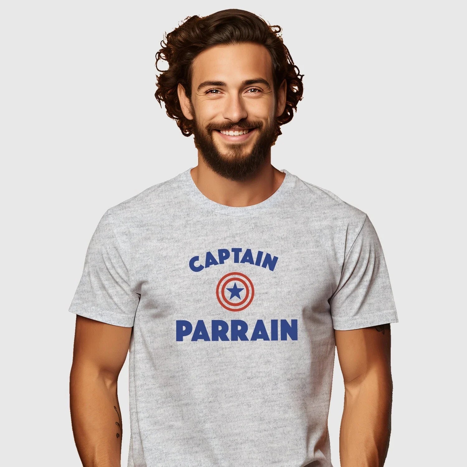 Man short Sleeve Gray, Captain Godfather - Adult & Kids T-Shirts, Sweatshirts & Hoodies apparel design preview 1