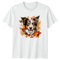 Cute Fall Dog Watercolor Clipart Aussie Gift For Him - Adult & Kids T-Shirts, Sweatshirts & Hoodies apparel design preview 1