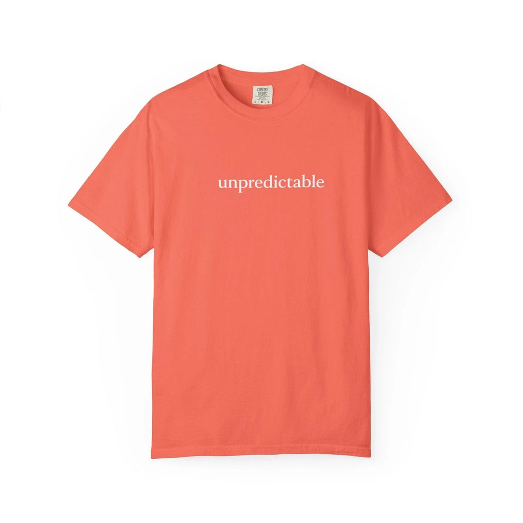 Unpredictable text coral minimalist typography - Adult & Kids T-Shirts, Sweatshirts & Hoodies apparel design preview 1