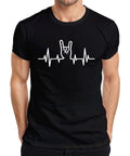 Heartbeat ECG Rock Hand Sign Metal Concert Musician - Adult & Kids T-Shirts, Sweatshirts & Hoodies apparel design preview 1