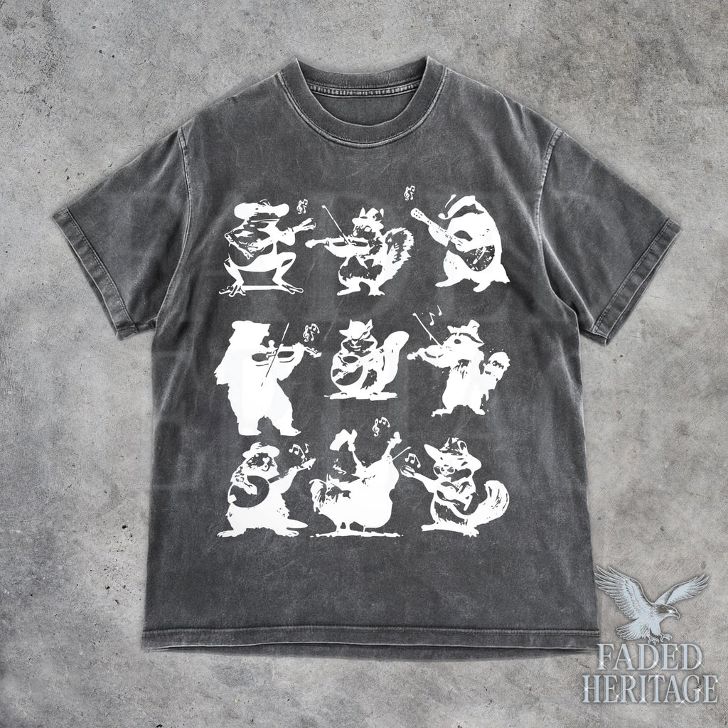 Animal Musicians 90s Tattoo Retro Bear Guitar Cute - Adult & Kids T-Shirts, Sweatshirts & Hoodies apparel design preview 1