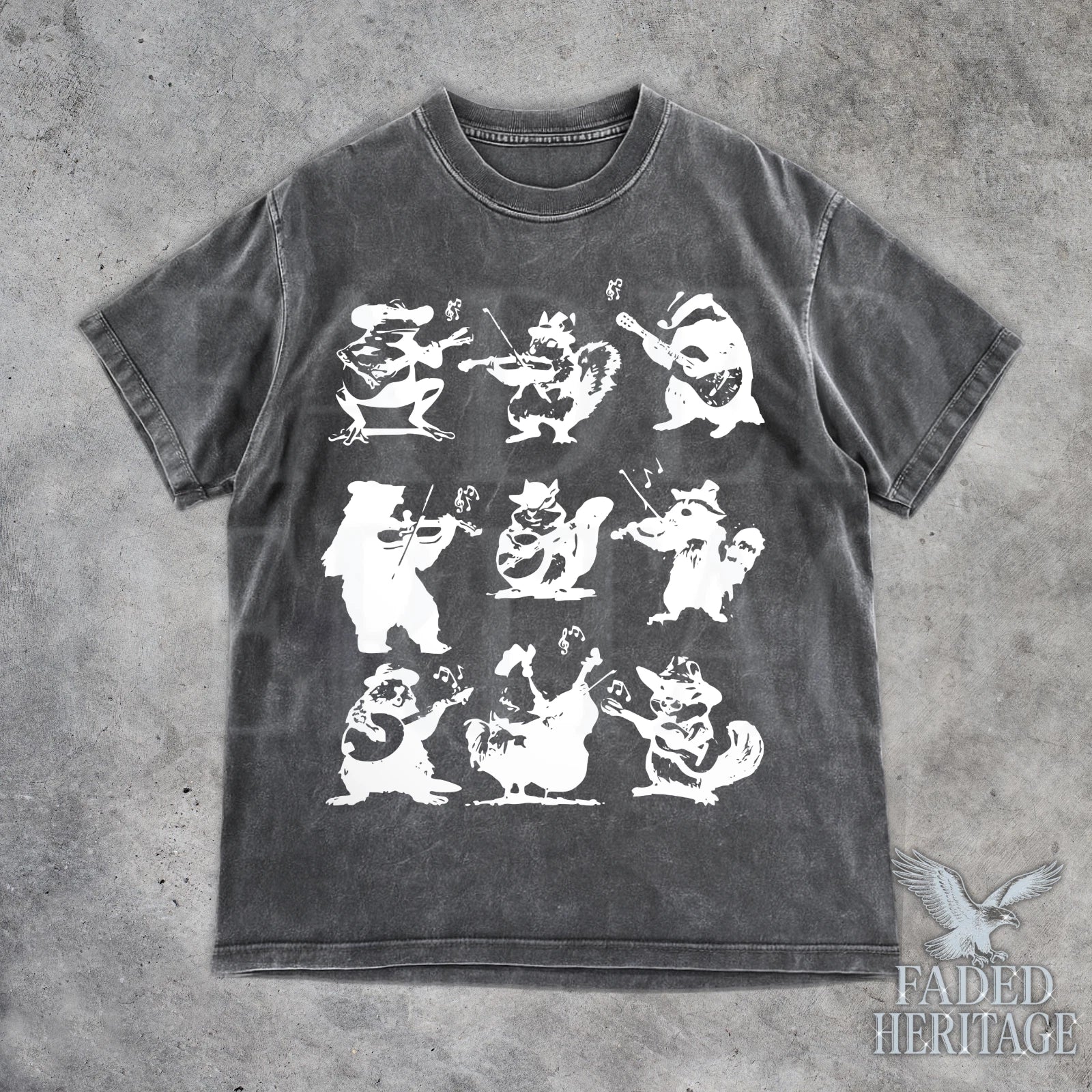 Animal Musicians 90s Tattoo Retro Bear Guitar Cute - Adult & Kids T-Shirts, Sweatshirts & Hoodies apparel design preview 1