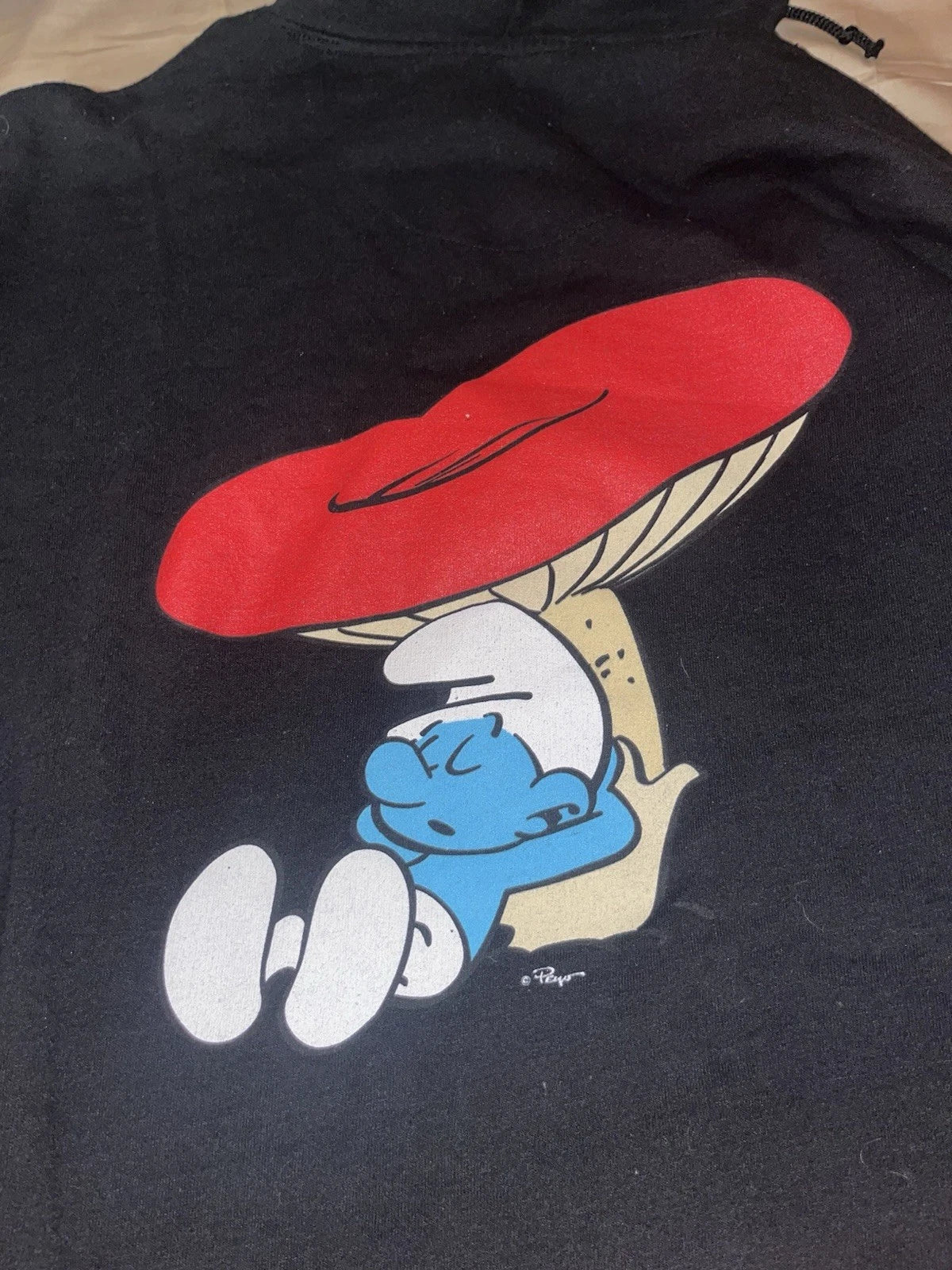 THE SMURFS Lazy Smurf Mushroom CARTOON BLUE CHARACTER - Adult & Kids T-Shirts, Sweatshirts & Hoodies apparel design preview 1