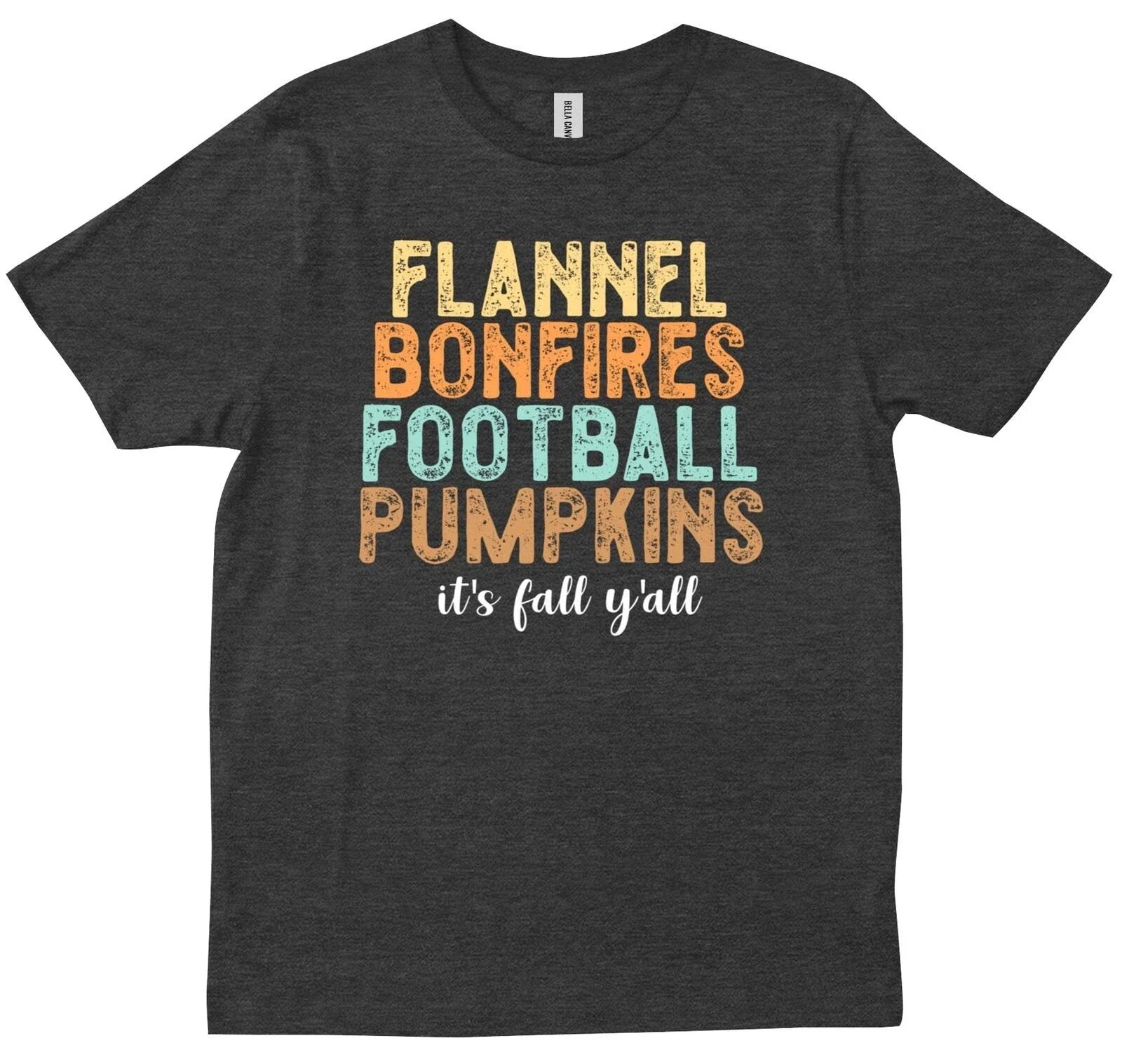 Flannel Bonfires Football Pumpkins Its Fall Y'all - Adult & Kids T-Shirts, Sweatshirts & Hoodies apparel design preview 1