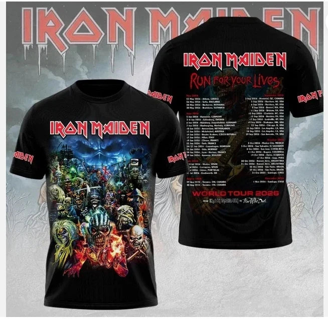 1Iron Maiden Run For Lives World Tour 2026 3D - Adult & Kids T-Shirts, Sweatshirts & Hoodies apparel design preview 1