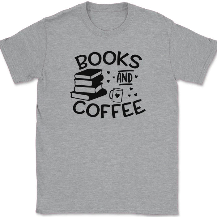 Books and Coffee Funny Reading Novel Caffeine Hobby - Adult & Kids T-Shirts, Sweatshirts & Hoodies apparel design preview 1