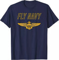 Fly Navy Classic Naval Officer Pilot Wings - Adult & Kids T-Shirts, Sweatshirts & Hoodies apparel design preview 1
