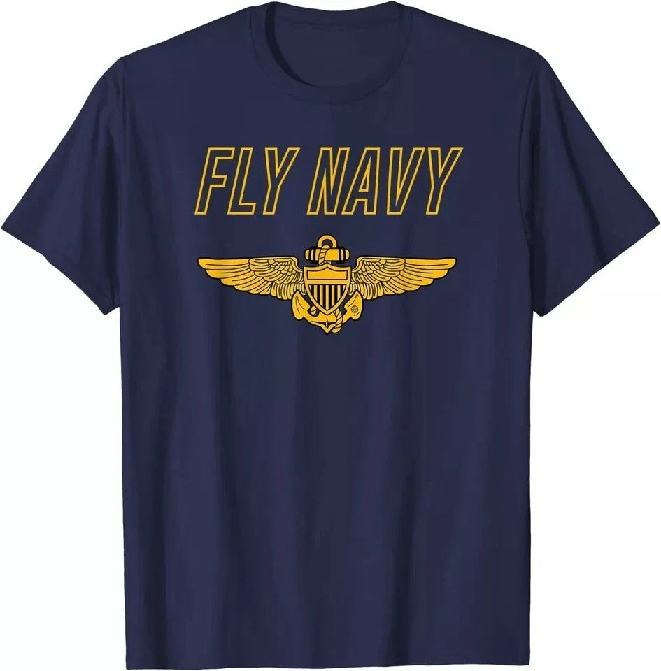 Fly Navy Classic Naval Officer Pilot Wings - Adult & Kids T-Shirts, Sweatshirts & Hoodies apparel design preview 1