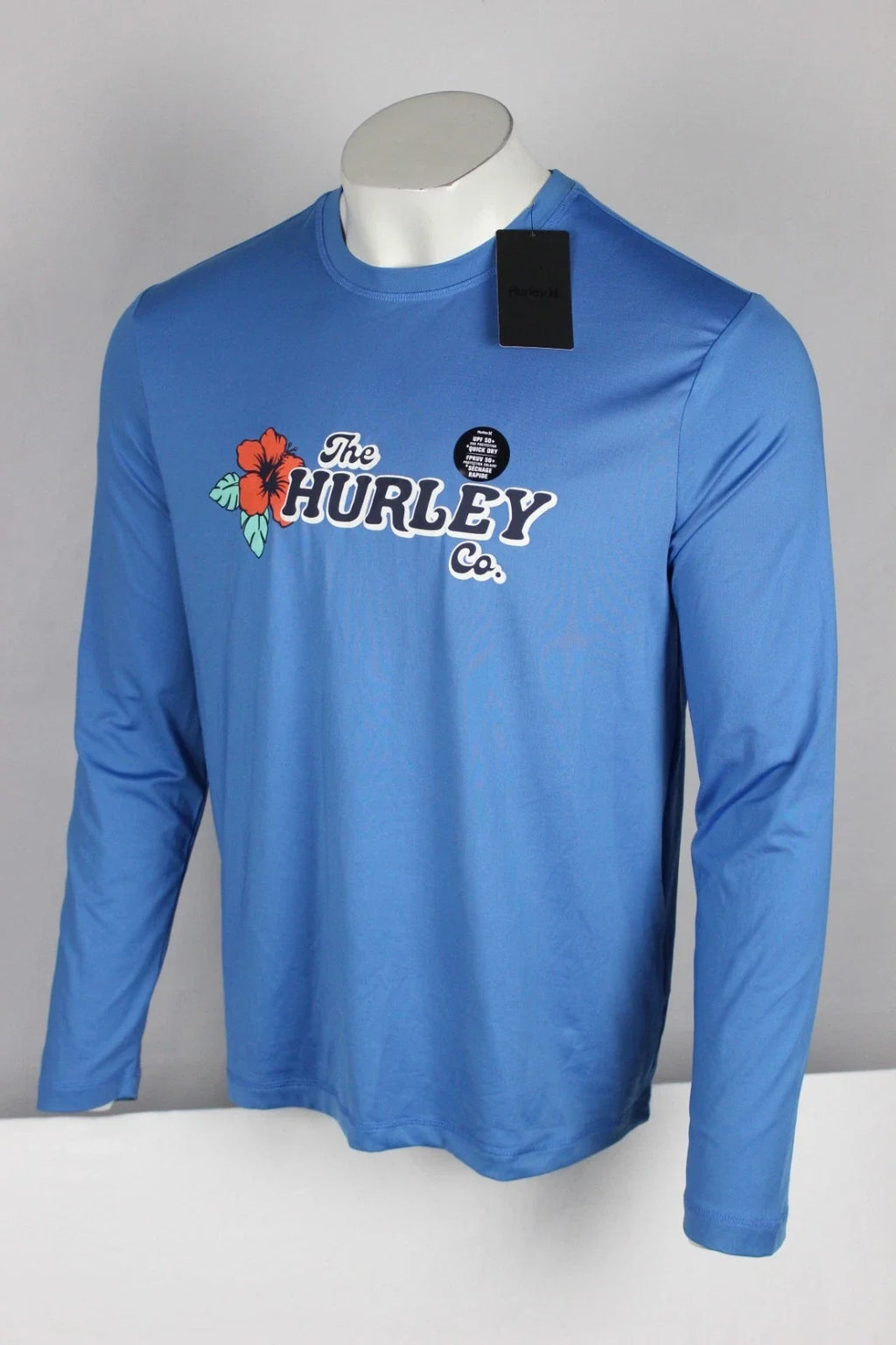 Hurley Men's Floral Sunshirt Crew Seaview Blue UPF - Adult & Kids T-Shirts, Sweatshirts & Hoodies apparel design preview 1
