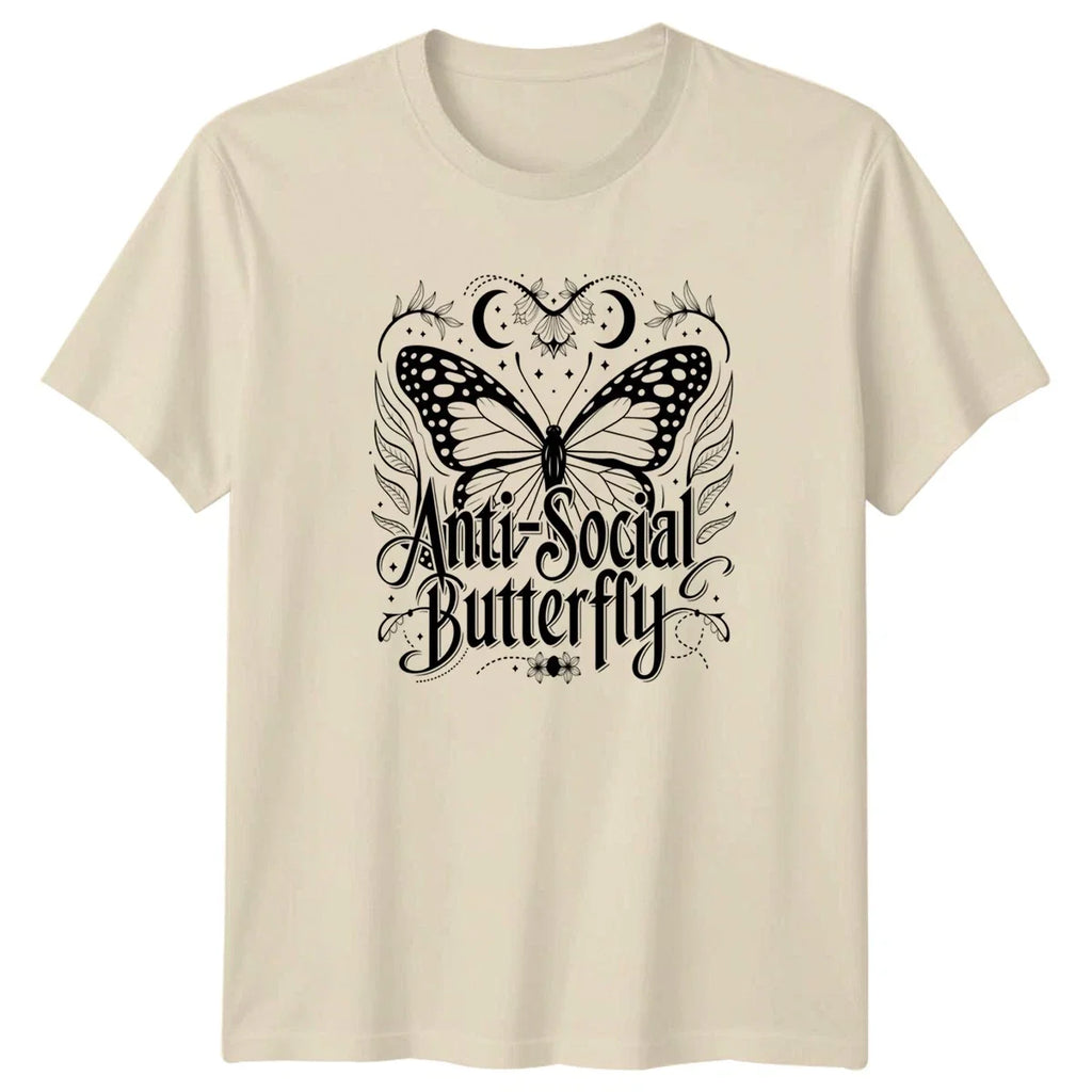 Anti Social Butterfly Introvert Humor Nature - Adult & Kids T-Shirts, Sweatshirts & Hoodies apparel design preview 1